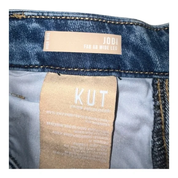 Kut From The Kloth Jodi High Rise Wide Leg  Blue Denim Women's Jeans  Size 12 - Picture 15 of 16